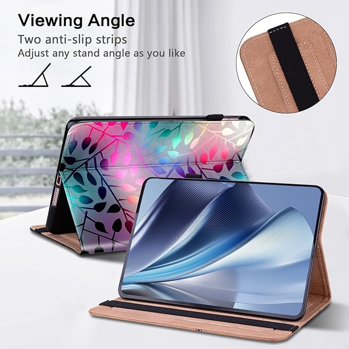 ALILANG Case for Samsung Galaxy Tab A9 Plus 11 Inch Case 2023 with Stylus, Shockproof Folding Stand Cover for Samsung Tab A9+ (SM-X210/X216/X218) Tablet Cases -Maple Leaf