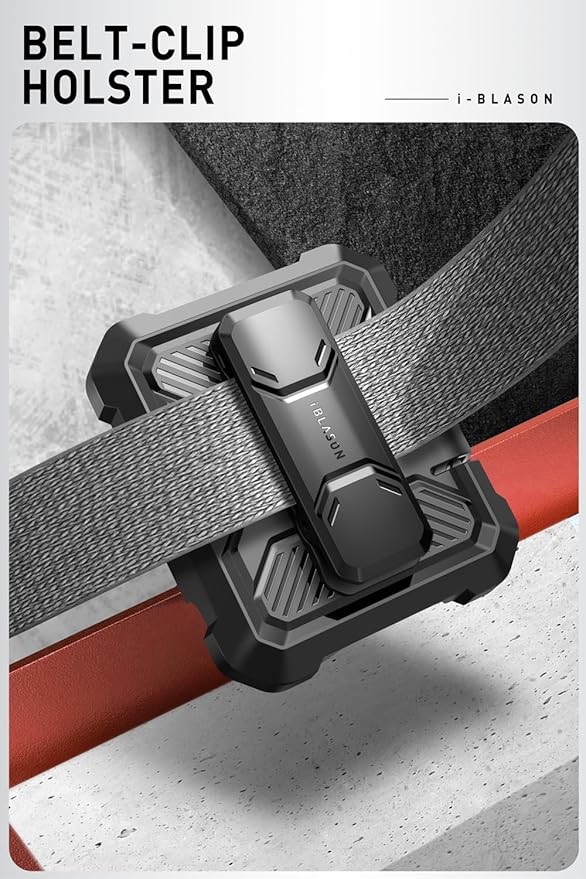 i-Blason for Samsung Galaxy Z Flip 7 FE Case, Z Flip6 Case with Stand, [Built-in Screen Protector] [Hinge Protection] [Belt-Clip], Military Phone Case for Samsung Z Flip 7 FE/6/5, Armorbox, Red