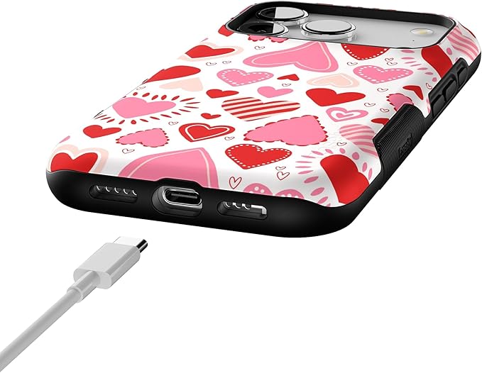 Casely iPhone 17 Pro Case | Love Struck | Heart Stickers | Bold Protective Design | Compatible with MagSafe