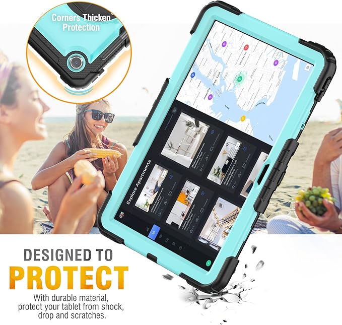 HXCASEAC Case for Lenovo Tab M11/K11 LTE 11’’ with Screen Protector/Pen Holder/Rotating Hand Strap/Stand, Protective M11 Tablet Case (TB-330FU/TB-330XU) Cover 2024, Light Blue