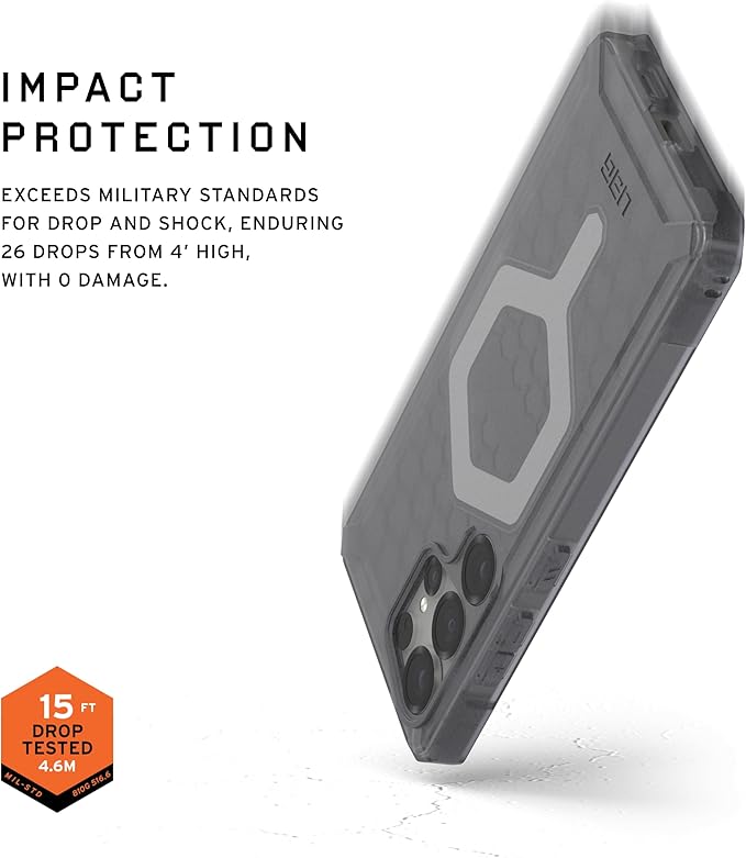 URBAN ARMOR GEAR UAG Designed for Samsung Galaxy S25 Ultra Case 6.9" Essential Armor - Compatible with Magnetic Charging Rugged Military Drop Tested Anti-Slip Protective Cover, Ash