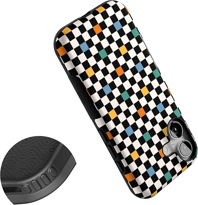 Casely iPhone 17 Case | Old Skool | Retro Checkerboard | Bold Protective Design | Compatible with MagSafe