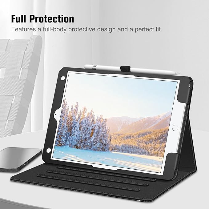 Fintie Case for iPad 9th / 8th / 7th Generation (2021/2020/2019) 10.2 Inch - [Corner Protection] Multi-Angle Viewing Stand Cover with Pocket & Pencil Holder, Auto Sleep Wake, Glittering Black