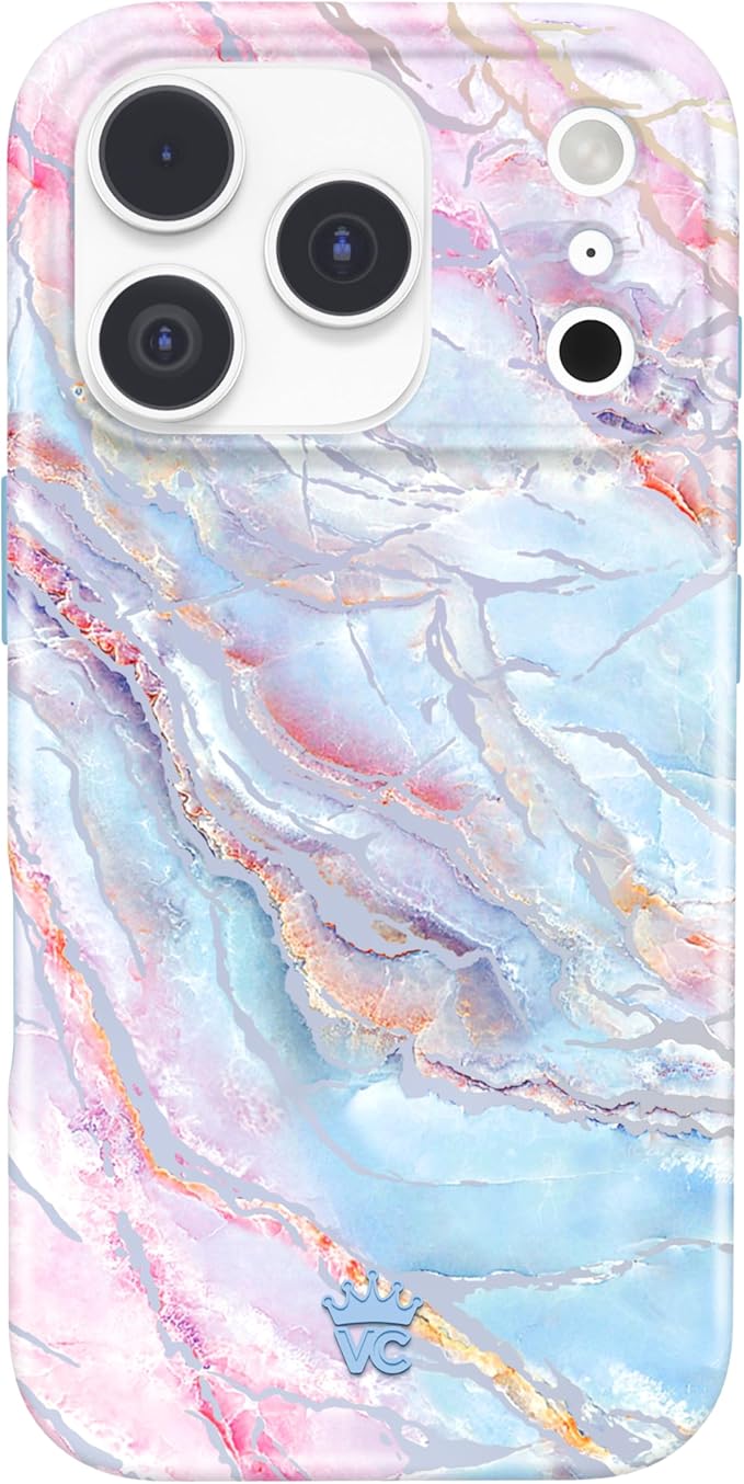 VELVET CAVIAR Case for iPhone 17 Pro | Compatible with MagSafe | 10ft Drop Tested | Protective Designer Cases | Holographic Moonstone Marble