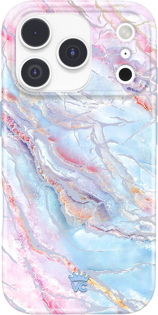 VELVET CAVIAR Case for iPhone 17 Pro | Compatible with MagSafe | 10ft Drop Tested | Protective Designer Cases | Holographic Moonstone Marble