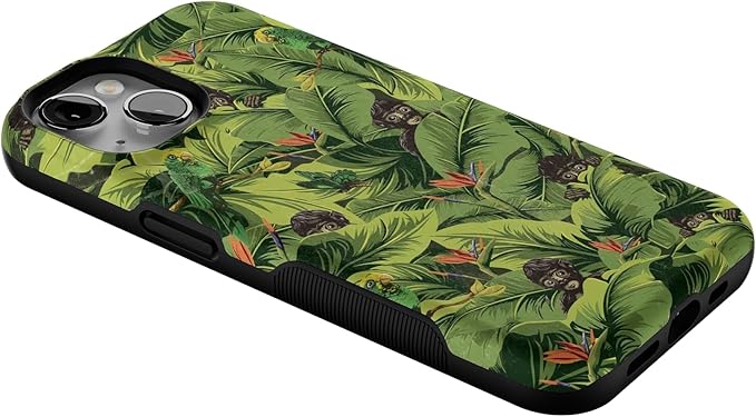 Casely iPhone 14 Case | Sneaky Monkeys | Frida Kahlo Floral Jungle | Compatible with MagSafe | Bold Protective Design