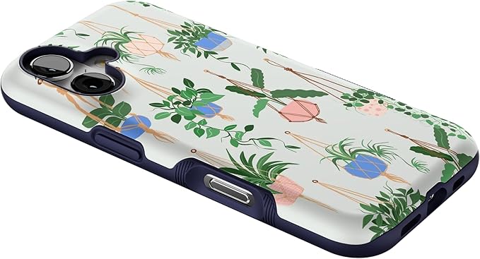 Casely iPhone 17 Case | Hanging Around | Potted Plants Floral | Bold Protective Design | Compatible with MagSafe