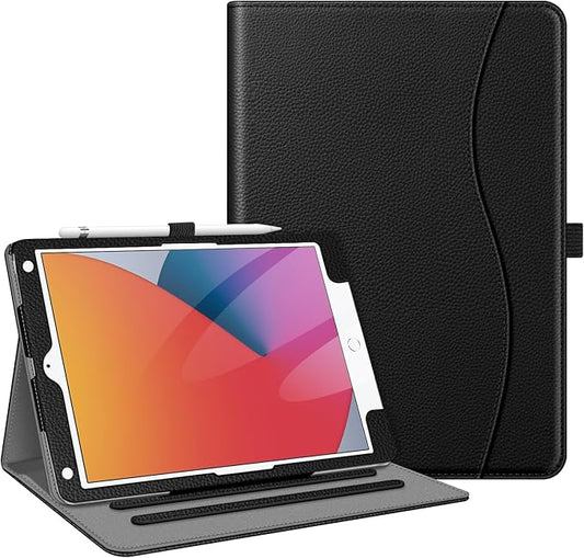 Fintie Case for iPad 9th / 8th / 7th Generation (2021/2020/2019) 10.2 Inch - [Corner Protection] Multi-Angle Viewing Stand Cover with Pocket & Pencil Holder, Auto Sleep Wake, Black