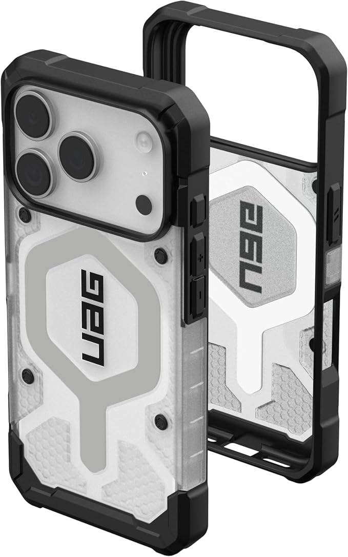 URBAN ARMOR GEAR UAG Designed for iPhone 17 Pro Case Pathfinder Clear - Compatible with MagSafe Military Grade Protective Cover, Ice/Silver