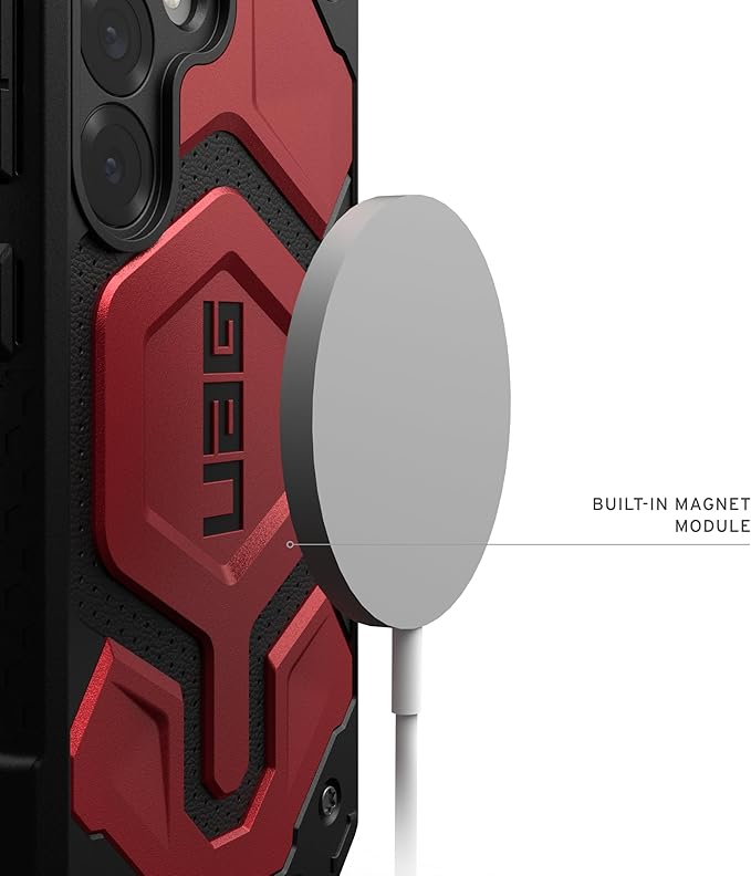 URBAN ARMOR GEAR UAG for Samsung Galaxy S25 Case 6.2" Monarch Pro - Compatible with Magnetic Charging Premium Rugged Military Drop Tested Protective Cover, Crimson