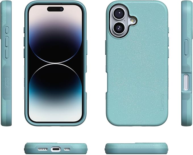 Casely iPhone 17 Case | Aquamarine | Ocean Blue Shimmer | Compatible with MagSafe | Bold Protective Design