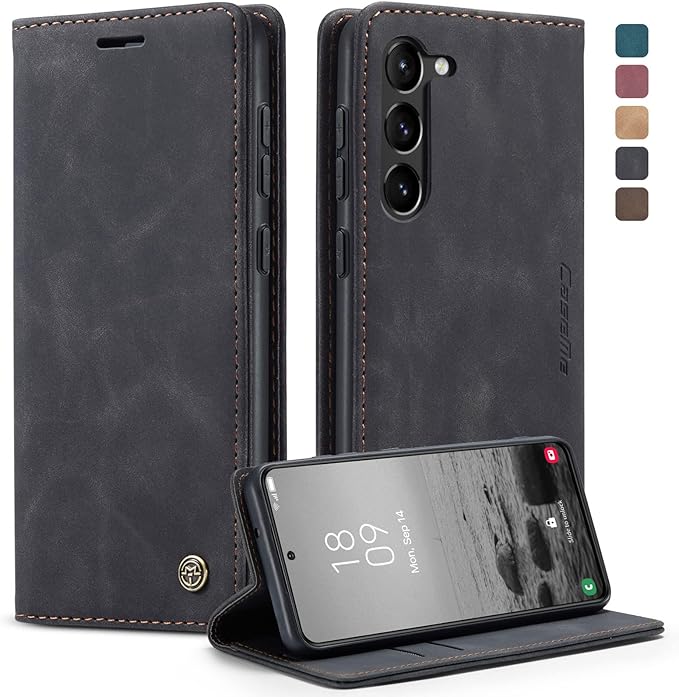 for Samsung Galaxy S23 5G Case, Flip Wallet Leather Case with Card Holder Magnetic Closure Shockproof Kickstand Protective Phone Cases Cover for Galaxy S23 5G 6.1 Inch,Black