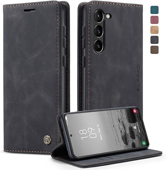 for Samsung Galaxy S23 5G Case, Flip Wallet Leather Case with Card Holder Magnetic Closure Shockproof Kickstand Protective Phone Cases Cover for Galaxy S23 5G 6.1 Inch,Black