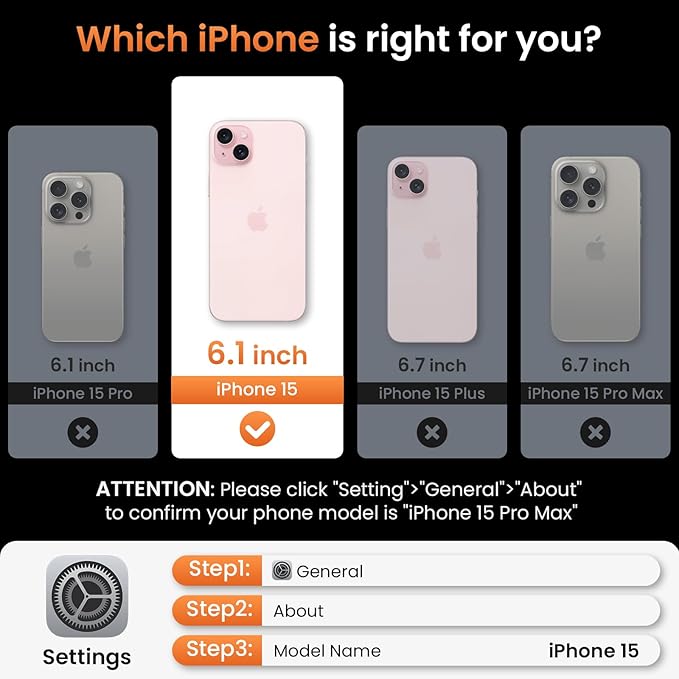 Diaclara Slim Magnetic Series Designed for iPhone 15 Case 6.1'',[1500D Aramid Fiber] [Built in Magnet Ring] Strong Compatible with Mag-Safe, Protective Shockproof Bumper for iPhone 15, Black