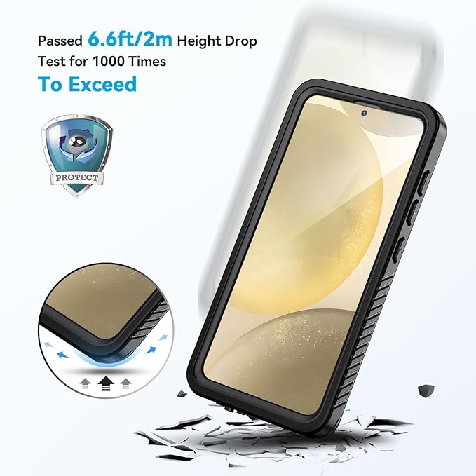 Lanhiem Magnetic for Samsung Galaxy S24+ Plus Phone Case, IP68 Waterproof Dustproof Case with Built-in Screen Protector, Rugged Full Body Protective Cover for Galaxy S24 Plus 6.7 Inch, Black