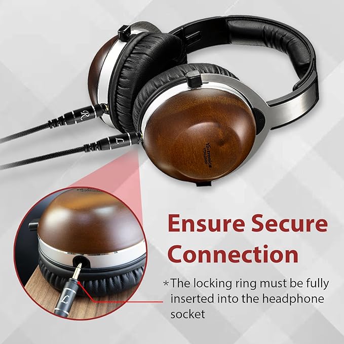 Over Ear Pine Wood Headphones, Hi-Res Audio with 50mm Dynamic Driver, Closed-Back, 3.5mm Wired Jack, DAC, Luxurious Silver Velour Earpads for Audiophiles, Podcasts, Home Audio Systems