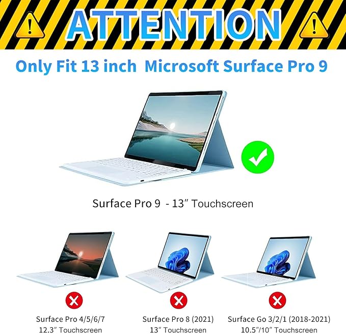 Case for Microsoft Surface Pro 9 / Pro 9 5G 13-Inch 2022 PU Leather Slim Lightweight Multiple Angles Stand Smart Cover with Auto Wake/Sleep for Microsoft Surface Pro 9 2022, American Girls