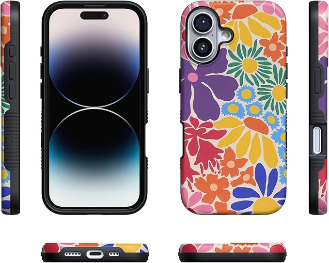 Casely iPhone 17 Case | Flower Patch | Multi-Color Floral | Compatible with MagSafe | Bold Protective Design