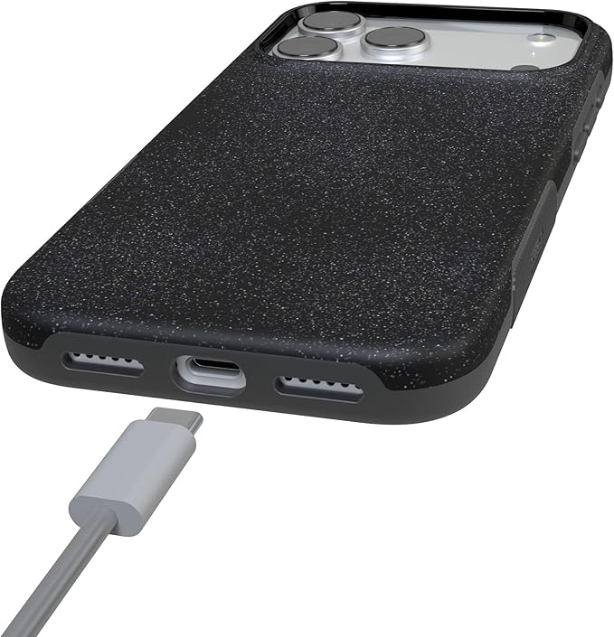 Casely iPhone 17 Pro Case | Midnight Onyx | Black Shimmer | Compatible with MagSafe | Bold Protective Design