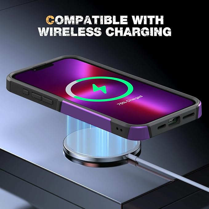 Diaclara Designed for iPhone 13 Pro Max Case, [with Privacy Screen Protector] [Anti Spy] [Military Grade Drop Protection] Heavy Duty Full-Body Shockproof Phone Case, Purple