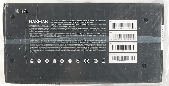 AKG K371 Closed Over-Ear Studio Folding Headphones - Black
