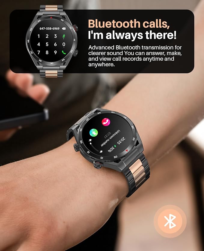 Smart Watches with Bluetooth Call, Fitness Watch with Blood Pressure/Heart Rate/Sleep/SpO2, 1.39" HD Smartwatches for Men Women, IP67 Waterproof for Android iOS, Comes with Replaceable Silicone Strap