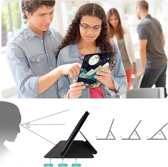 Case for Lenovo Tab P11 Plus Case 2021 (TB-J616F / J616X), 360 Degree Rotating Folding Stand,with Auto Sleep/Wake Case for Lenovo Tab P11 11” 2020 (TB-J606F TB-J606X),Aesthetic Mountain Sunset