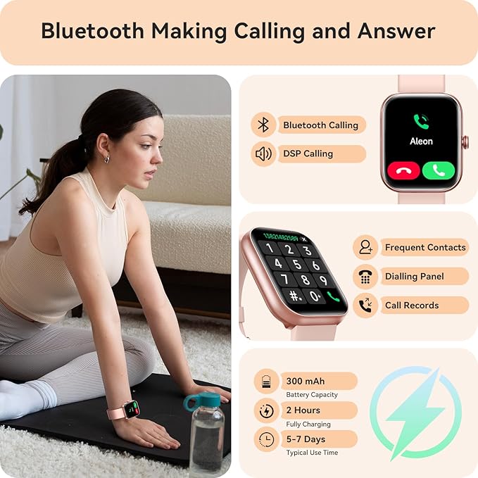 Smart Watch for Women, Smartwatch for iPhone & Android Bluetooth (Answer/Call) Built-in Alexa, 1.91" HD Fitness Tracker with 105+ Sport Modes, IP68 Waterproof, Sleep/Heart Rate/SpO2/Stress Monitor