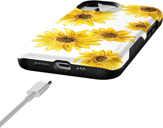 Casely iPhone 14 Case | Golden Garden | Yellow Sunflower Floral | Compatible with MagSafe | Bold Protective Design