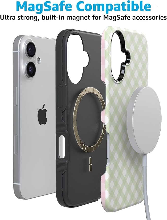 Casely iPhone 17 Case | Mint Lattice | Sunday Best | Compatible with MagSafe | Bold Protective Design