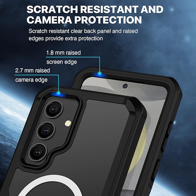 CENHUFO Magnetic for Samsung Galaxy S24 Case, Privacy Phone Cover with Built-in Anti Peep Privacy Screen Protector and HD Camera Lens Protective, Full Body Shockproof Double Sided Bumper - Black