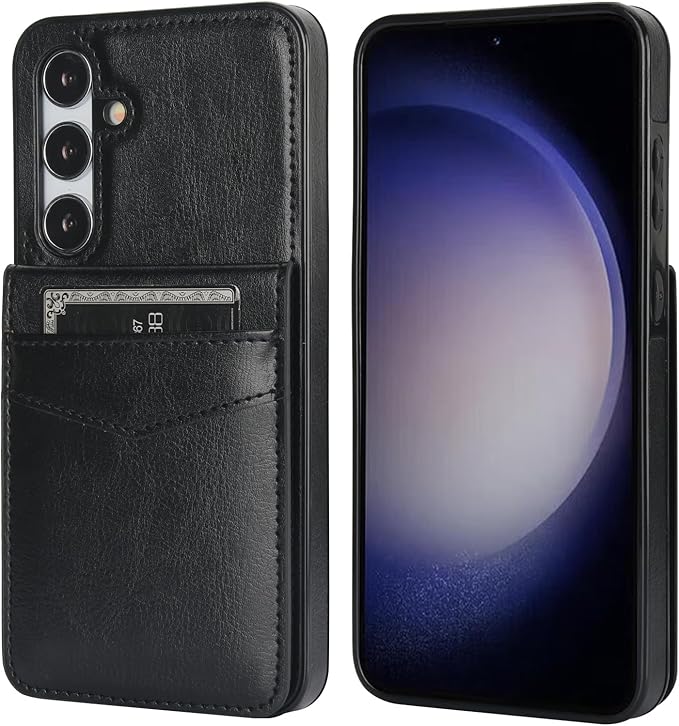 KIHUWEY for Samsung Galaxy S24 Plus Case Wallet with Credit Card Holder, Flip Premium Leather Magnetic Clasp Kickstand Heavy Duty Protective Cover for Samsung Galaxy S24 Plus 6.7" (Black)