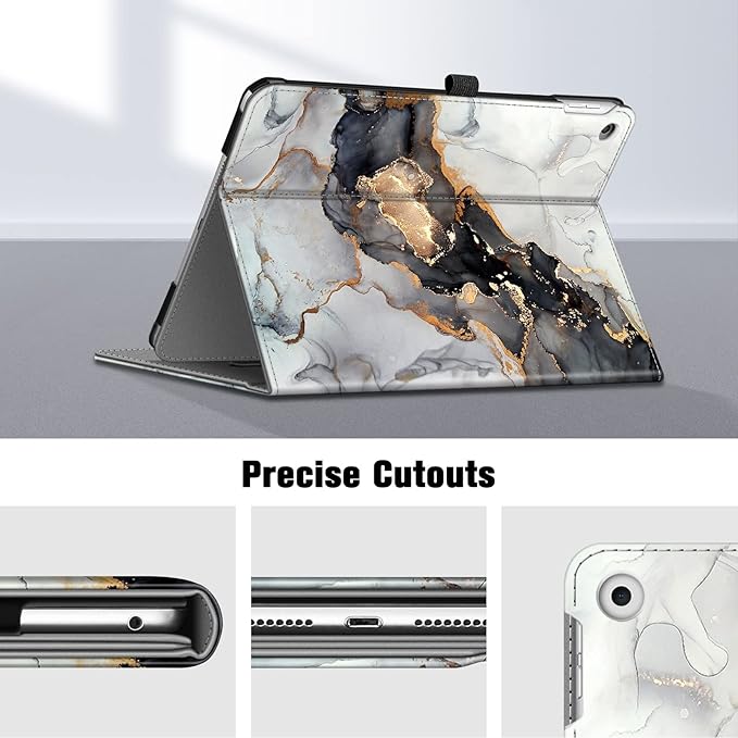 Fintie Case for iPad 9th / 8th / 7th Generation (2021/2020/2019) 10.2 Inch - [Corner Protection] Multi-Angle Viewing Stand Cover with Pocket & Pencil Holder, Auto Sleep Wake, Cloudy Marble