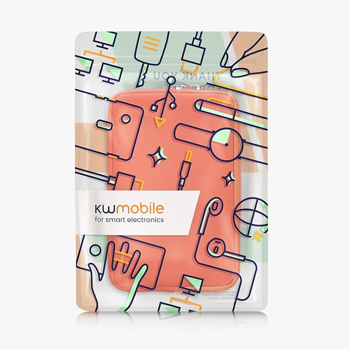 kwmobile Neoprene Pouch Compatible with 8"-8,4" Tablet - Universal Sleeve Case Cover with Zipper for Tablet - Orange