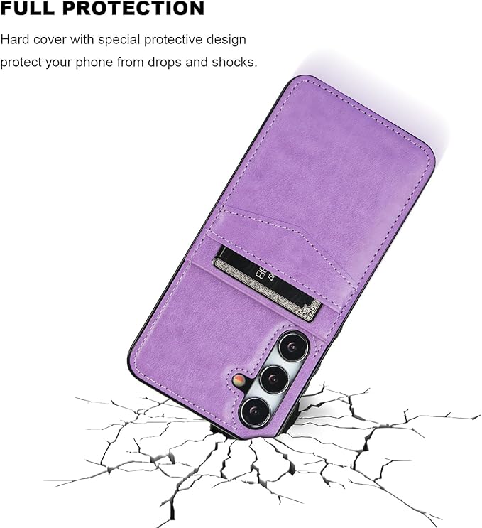 KIHUWEY for Samsung Galaxy S24 Plus Case Wallet with Credit Card Holder, Flip Premium Leather Magnetic Clasp Kickstand Heavy Duty Protective Cover for Samsung Galaxy S24 Plus 6.7" (Purple)