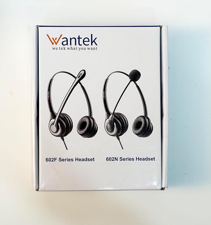 Wantek Phone Headset with Microphone Noise Cancelling,Telephone Headset 2.5mm Jack Compatible with Panasonic AT&T Uniden Cisco Linksys Grandstream Vtech Polycom Cordless Office Phones