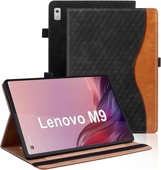 Case for Nook 9" Lenovo Tablet 2024 / Lenovo Tab M9 (TB-310FU) 2023 Multi-Angle Stand Folio Cover PU Leather with Card Pocket Tab M9 Case,Black
