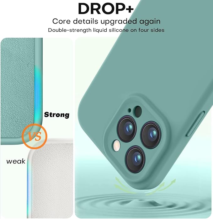 Vooii Compatible with iPhone 15 Pro Max Case, Upgraded Premium Silicone, [Camera Protection] [Soft Anti-Scratch Microfiber Lining] Shockproof Phone Case for iPhone 15 Pro Max 6.7 inch - Pine Green