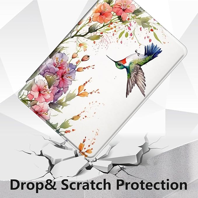 Case for Lenovo Tab M10 Plus 10.3", 360 Degree Rotating Folding Stand,with Auto Sleep/Wake Case for Lenovo Tab M10 Plus (2020 2nd Gen) TB-X606F/TB-X606X 10.3" FHD Tablet,Hummingbird and Flowers