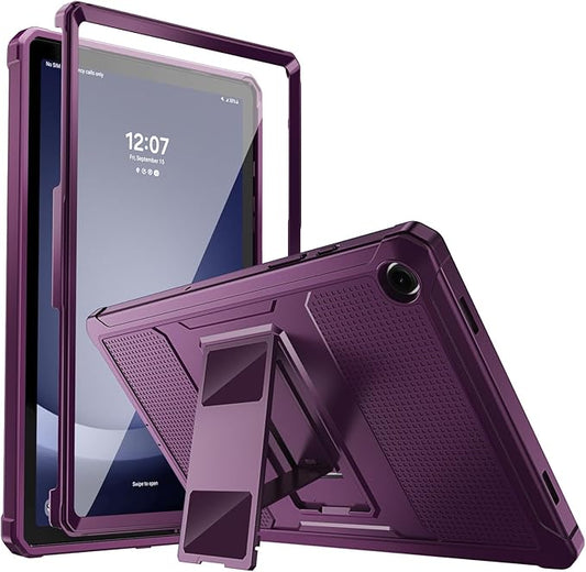 MoKo Case Fit Galaxy Tab A9 Plus 11-Inch 2023 (SM-X210/X216/X218), Shockproof Full Body Rugged Stand Back Cover Built-in Screen Protector Fit Galaxy Tab A9+ 11" 2023, Dark Purple