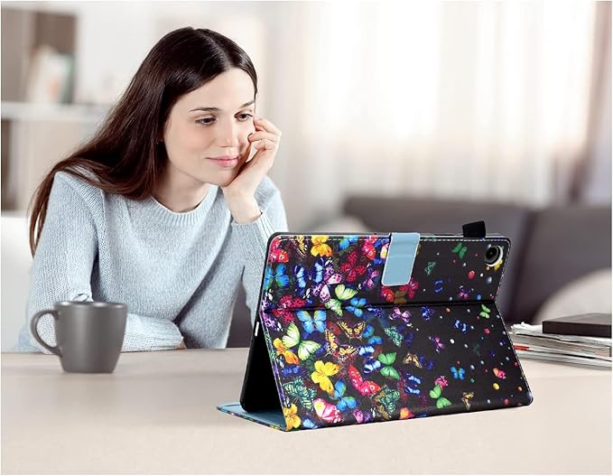Case for Galaxy Tab A9+/A9 Plus 11 Inch 2024 (SM-X210/X216/X218), Funut PU Leather Folio Cover Multi-Angle Stand with Auto Wake/Sleep Case for Samsung Galaxy Tab A9 Plus/A9+ Tablet, Colorful Butterfly
