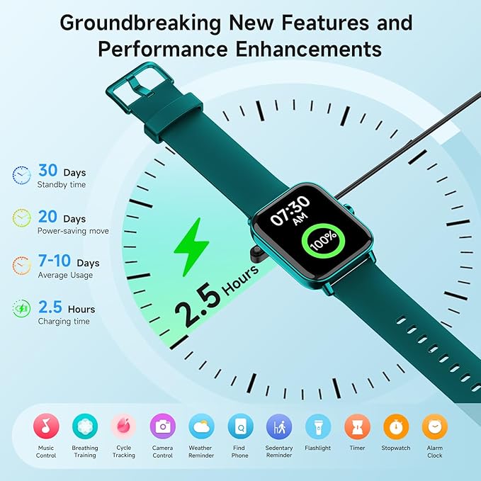 Smart Watch for Women Android iPhone, Alexa Built-in, 1.8" Smartwatch with Heart Rate/SpO2/Sleep Monitor, IP68 Waterproof Activity Fitness Tracker with Bluetooth Call, 100+ Sport Mode, DarkGreen