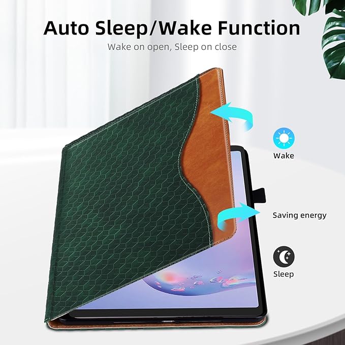 Case for Samsung Galaxy Tab A 8.4 2020 Model SM-T307 Multi-Angle Stand Folio Cover PU Leather with Card Pocket Tab T307 Case,Retro Green