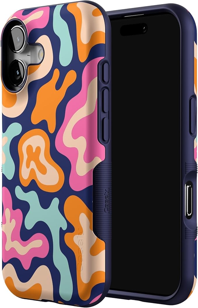 Casely iPhone 17 Case | Midnight Color Splash | Abstract Retro | Bold Protective Design | Compatible with MagSafe