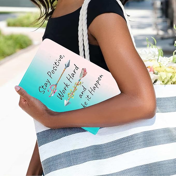 Case for Samsung Galaxy Tab A7 10.4 inch 2022/2020 (SM-T500/T503/T505/T507/T509), Slim PU Leather Stand Folio Cover with Auto Sleep/Wake, Stay Positive Work Hard and Make It Happen Inspirational Quote