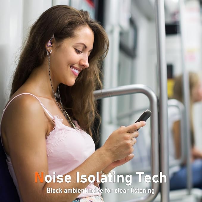 Vibes 202 Wired Earbuds - HiFi in Ear Monitor Headphones – Professional Noise-Isolating Ear Buds - Clear Sound, Deep Bass & Comfort-Fit IEM Earphones - MMCX to 3.5mm, Silver Plated Cord, Carrying Case