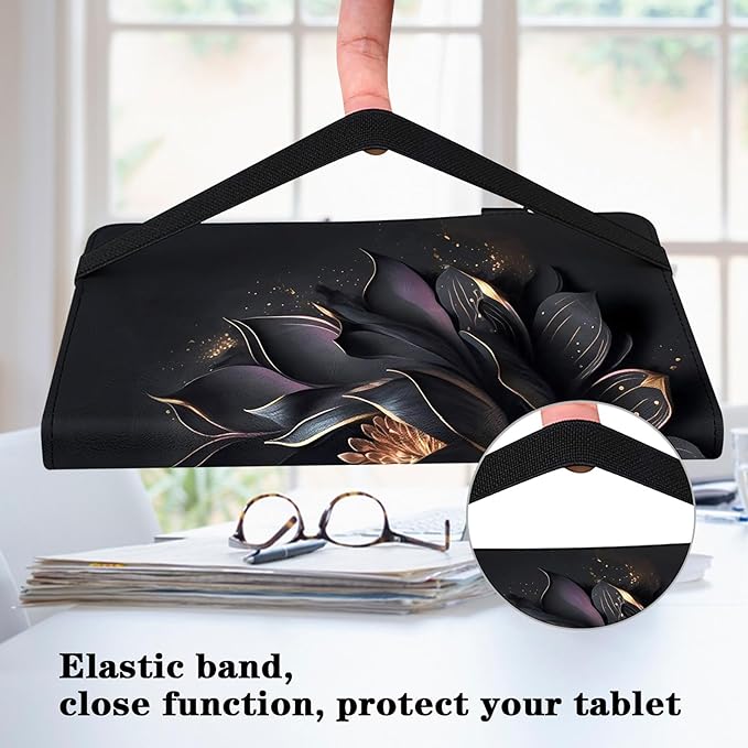 Case for Lenovo Tab M8 4th Gen 8",PU Leather Flip Smart Stand Back Shockproof Cover with Elastic Band for Lenovo Tab M8 (4th Gen) 8 Inch 2023 - Purple Lotus