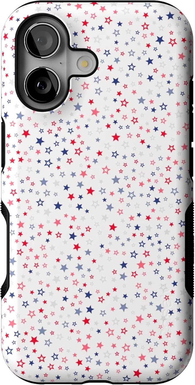Casely iPhone 17 Case | Seeing Stars | Red, White & Blue | Bold Protective Design | Compatible with MagSafe