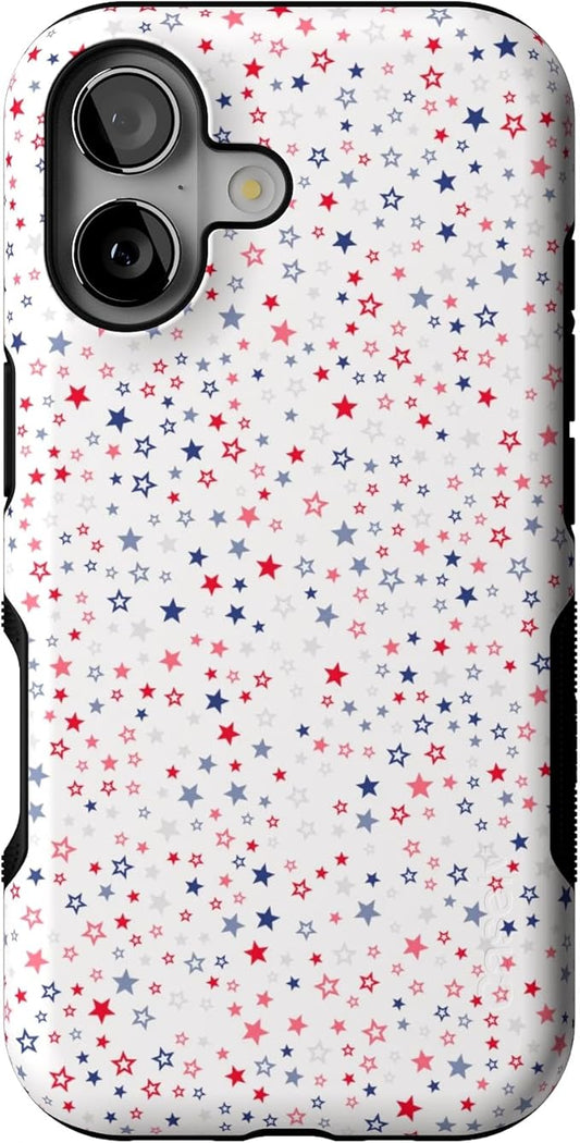 Casely iPhone 17 Case | Seeing Stars | Red, White & Blue | Bold Protective Design | Compatible with MagSafe