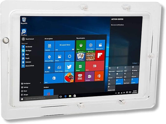 TABcare Anti-Theft Security Acrylic VESA Case for Microsoft Surface Pro 3 4 5 6 7 Tablet with Free Wall Mount (Surface Pro 3/4/5/6/7, White)